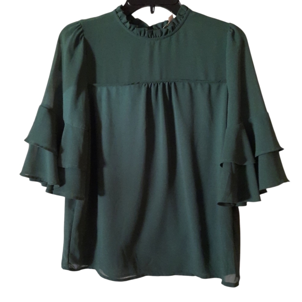 Monteau Los Angeles Green Blouse Small